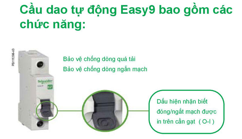 Chức năng Aptomat Schneider Easy 9 loại 3 pha 50A/ 60A ( EZ9F34350, EZ9F34360 )