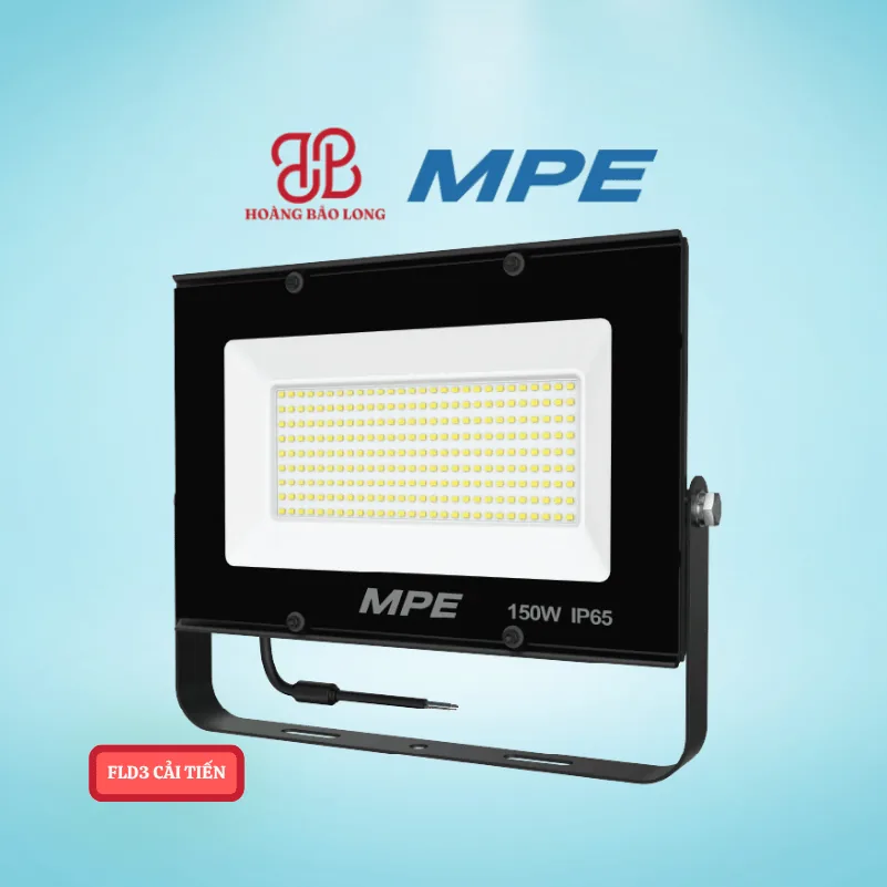 Đèn pha led 150W MPE FLD3-150 Đèn LED pha 150W MPE FLD3-150T chính hãng, quang thông 18.000Lm, hiệu suất 120Lm/W. Giải pháp chiếu sáng bảng hiệu, sân bãi chống nước IP65. Bảo hành 2 năm.