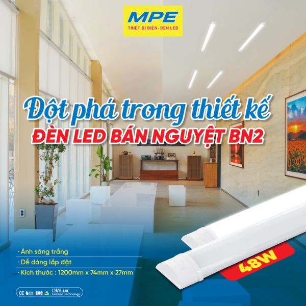 Đèn Bán Nguyệt MPE 48W BN2-48T .
