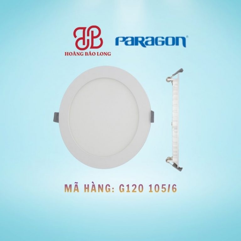 Đèn LED Panel tròn Paragon 6W G120 105/6, lắp âm trần, khoét lỗ Ø105mm.