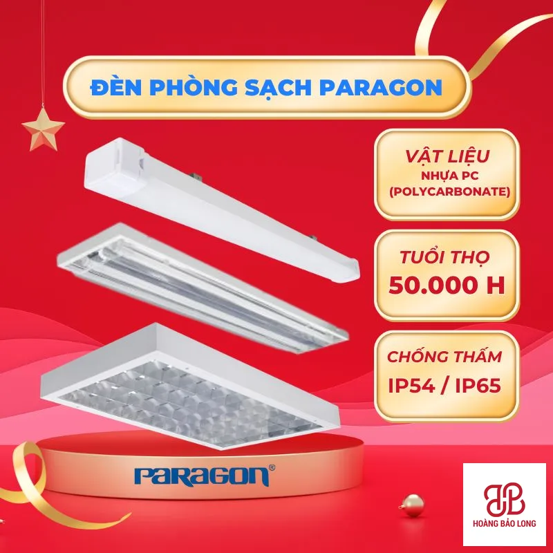 Đèn phòng sạch Paragon chống thấm IP65