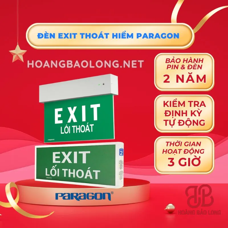 Đèn exit thoát hiểm Paragon chính hãng giá tốt
