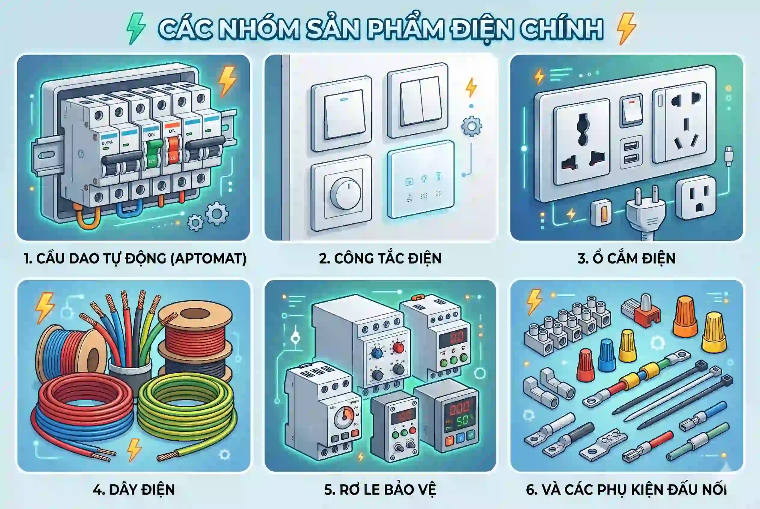 Các nhóm sản phẩm thiết bị điện phổ biến