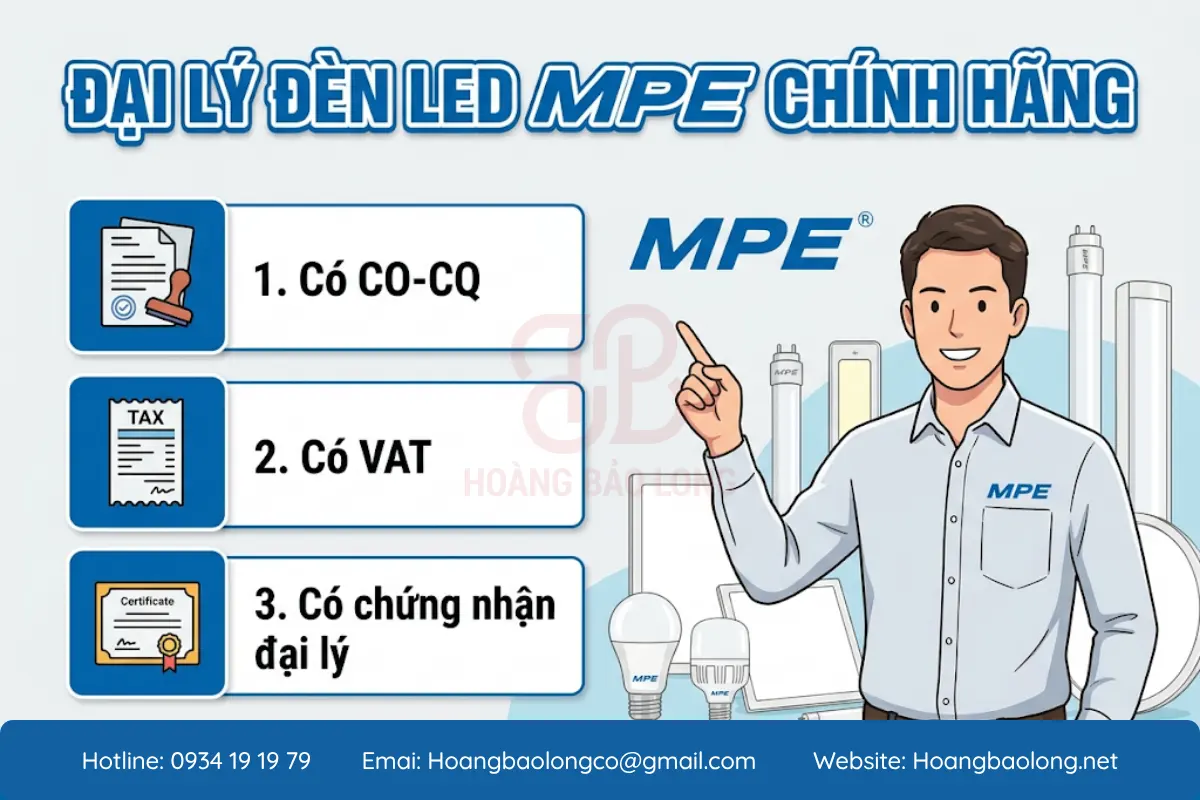 Đại lý đèn led MPE chính hãng tại TPHCM