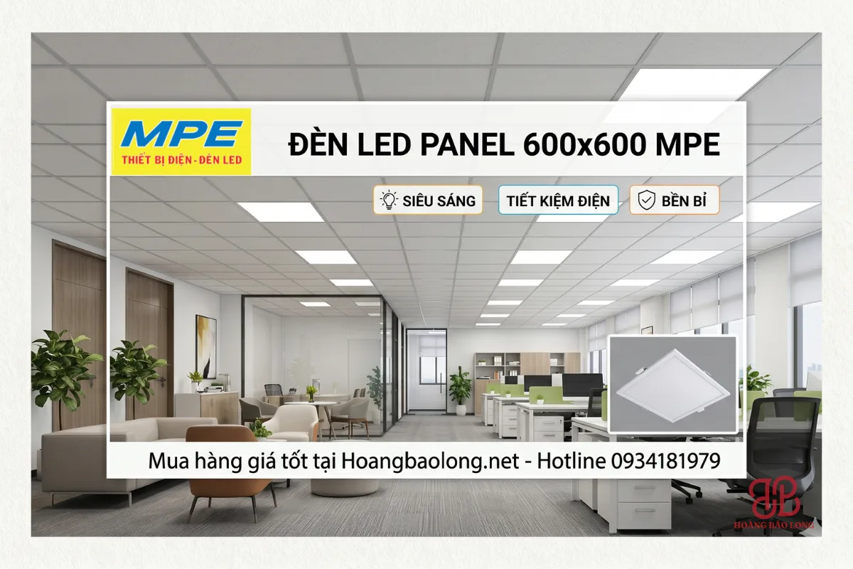 Đèn Led Panel 600x600 MPE bảo hành 2-3 năm