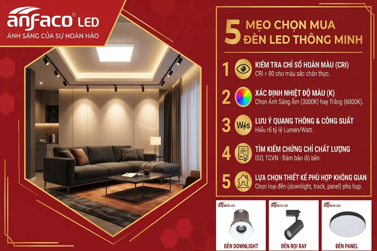 Cách chọn Đèn led anfaco