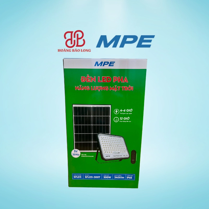 Đèn năng lượng mặt trời MPE 300w SFLD3-300T Đèn năng lượng mặt trời MPE 300w SFLD3-300T HỘP BAO BÌ ĐÈN