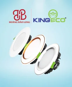 Đèn LED âm trần DOB Kingeco 8W EC-DOB-8SS-T118-DM-PV viền phẳng vàng, lỗ khoét Ø90mm, tích hợp 3 màu ánh sáng, kiểu dáng mạ viền sang trọng.