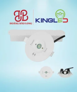 Đèn LED âm trần chiếu sáng khẩn cấp sự cố DLKC-3-3 Kingled 3W, lắp âm trần thạch cao thẩm mỹ, pin sạc tự động lưu điện 3 giờ, đạt chuẩn an toàn PCCC.