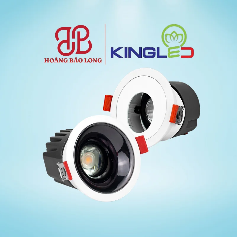 ĐÈN ÂM TRẦN RỌI CHÓA SÂU ZIRCON 12W DA-DLRS-12SS-T85-V/TT/T KingLed Đèn LED âm trần rọi chóa sâu Zircon DA-DLRS-12SS-T85-V/TT/T Kingled 12W viền mặt, lỗ khoét Ø75mm, độ chói thấp UGR98.