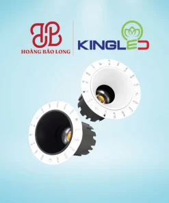 Đèn LED âm trần rọi chóa sâu Zircon không viền DA-DLRS-7SS-T63-V/TT/T-KV Kingled 7W, lỗ khoét Ø51mm, chống chói UGR98.