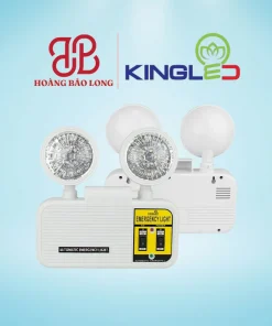 Đèn chiếu sáng khẩn cấp sự cố KC-2*3-3 Kingled công suất 2x3W, thiết kế 2 bóng mắt cua xoay chỉnh hướng độc lập, pin lưu điện 3 giờ đạt tiêu chuẩn PCCC.