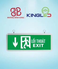 Đèn Exit chỉ dẫn thoát hiểm 2 mặt EX-3-2M-X Kingled công suất 3W mũi tên chỉ xuống, hiển thị 2 chiều rõ ràng, tiêu chuẩn PCCC cao cấp.