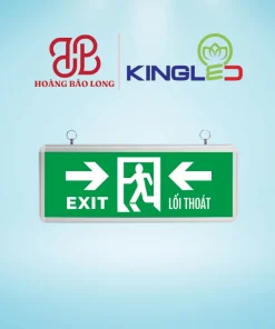 Đèn Exit chỉ dẫn thoát hiểm 2 mặt EX-3-2M-VT Kingled công suất 3W biểu tượng người chạy thoát hiểm, hiển thị 2 mặt sắc nét, pin sạc tự động.