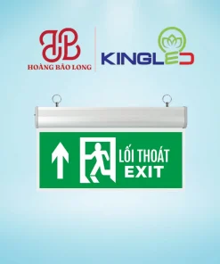 Đèn Exit Mica chỉ dẫn thoát hiểm 2 mặt EXM-3-2M-L Kingled 3W mũi tên chỉ lên, mặt mica phản quang rõ nét, pin lưu điện tự động nạp xả thông minh.