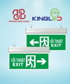 Đèn Exit Mica chỉ dẫn thoát hiểm 2 mặt EXM-3-2M-T Kingled 3W mũi tên chỉ trái, tấm mica trong suốt sang trọng, tích điện tự động 2-3 giờ khi mất điện.