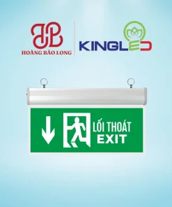 Đèn Exit Mica chỉ dẫn thoát hiểm 2 mặt EXM-3-2M-X Kingled 3W mũi tên chỉ xuống, treo trần thẩm mỹ cao, phù hợp chung cư, khách sạn, văn phòng.