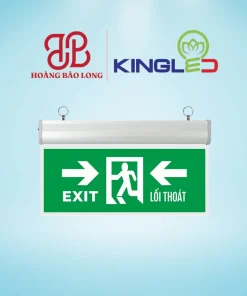 Đèn Exit Mica chỉ dẫn thoát hiểm 2 mặt EXM-3-2M-VT Kingled 3W biểu tượng người chạy, hiển thị 2 mặt sắc nét, tự động chiếu sáng khi xảy ra sự cố.