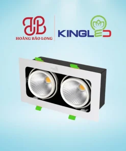 Đèn LED âm trần hộp đôi Topaz GL-2*10SS-V227-V/TT/T Kingled 20W (2x10W), kích thước 227x120mm, lỗ khoét 210x100mm, xoay góc rọi độc lập, độ hoàn màu CRI>90.