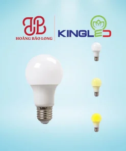 Đèn LED Bulb búp tròn 9W LB-9-A60-DM Kingled đui E27, tích hợp đổi 3 màu ánh sáng (Trắng/Vàng/Trung tính) qua công tắc, chất liệu búp nhựa chống vỡ, tiết kiệm điện năng.