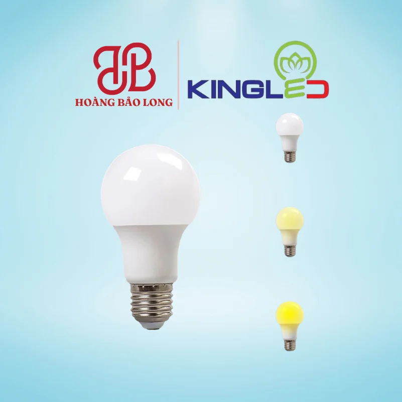 ĐÈN LED BULB ĐỔI MÀU 9W LB-9-A60-DM KingLed Đèn LED Bulb búp tròn 9W LB-9-A60-DM Kingled đui E27, tích hợp đổi 3 màu ánh sáng (Trắng/Vàng/Trung tính) qua công tắc, chất liệu búp nhựa chống vỡ, tiết kiệm điện năng.