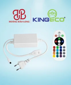 Đèn LED dây AC 220V đổi màu RGB EC-LD-7-5050-RGB Kingeco công suất 7W/m, chip 5050 đa sắc màu, chuẩn chống nước IP65 trang trí sân vườn, quán cafe, sự kiện.