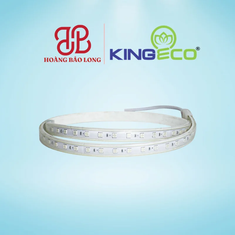ĐÈN LED DÂY KINGECO 7W/m EC-LD-7-5050-RGB Đèn LED dây AC 220V đổi màu RGB EC-LD-7-5050-RGB Kingeco công suất 7W/m, chip 5050 đa sắc màu, chuẩn chống nước IP65 trang trí sân vườn, quán cafe, sự kiện.