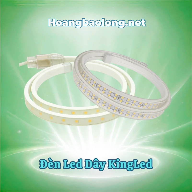 Đèn LED dây KingLed dùng trang trí trần, tủ kệ, hắt sáng và nhiều không gian nội ngoại thất. Tham khảo mẫu, thông số và giá sản phẩm.