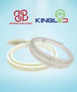 Đèn LED dây AC 220V LD-8-5050-V/T Kingled công suất 8W/m, chip LED 5050 bền bỉ, vỏ nhựa PVC chống nước IP65 hắt trần thạch cao, trang trí nhà cửa.