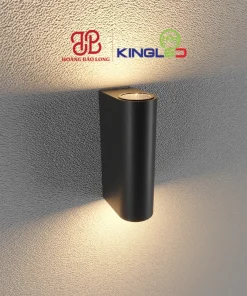 Đèn tường LED LWA0149B-BK Kingled vỏ đen thiết kế thuôn dài hiện đại, chiếu sáng hắt 2 đầu đối xứng tạo điểm nhấn sang trọng cho vách tường, IP65.