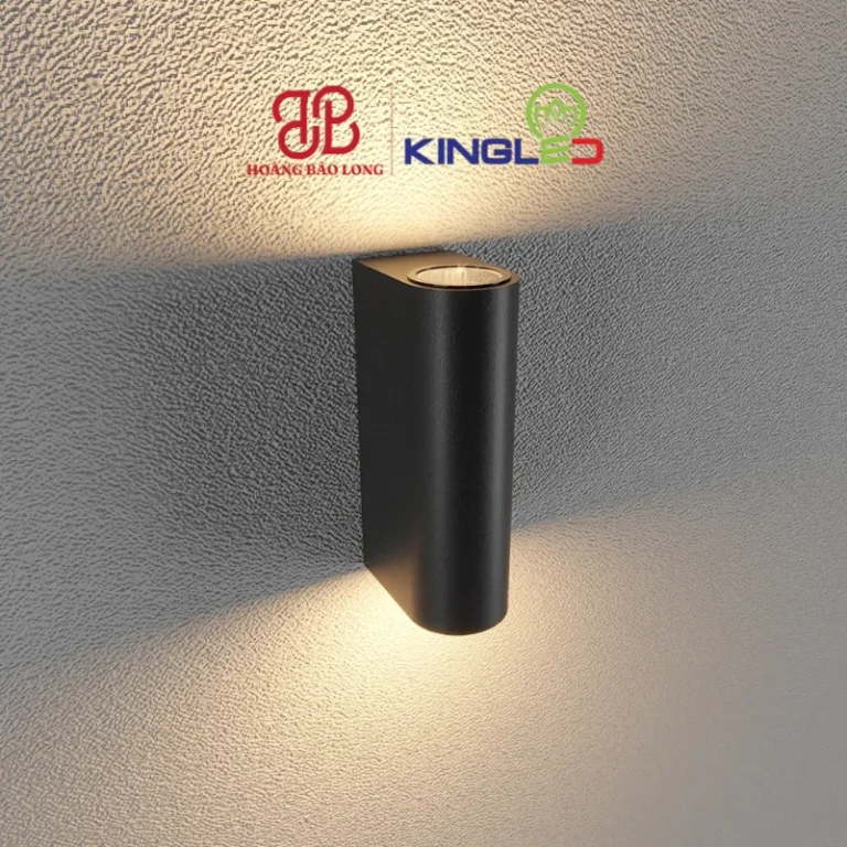 Đèn tường LED LWA0149B-BK Kingled vỏ đen thiết kế thuôn dài hiện đại, chiếu sáng hắt 2 đầu đối xứng tạo điểm nhấn sang trọng cho vách tường, IP65.
