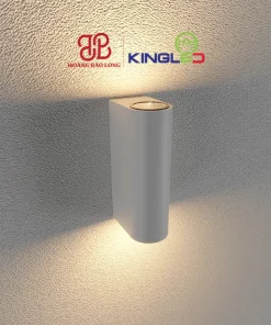 Đèn tường LED LWA0149B-WH Kingled vỏ trắng thiết kế thuôn dài hiện đại, chiếu sáng hắt 2 đầu đối xứng tạo điểm nhấn sang trọng cho vách tường, IP65.
