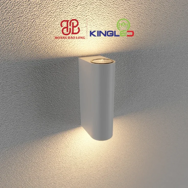 Đèn tường LED LWA0149B-WH Kingled vỏ trắng thiết kế thuôn dài hiện đại, chiếu sáng hắt 2 đầu đối xứng tạo điểm nhấn sang trọng cho vách tường, IP65.