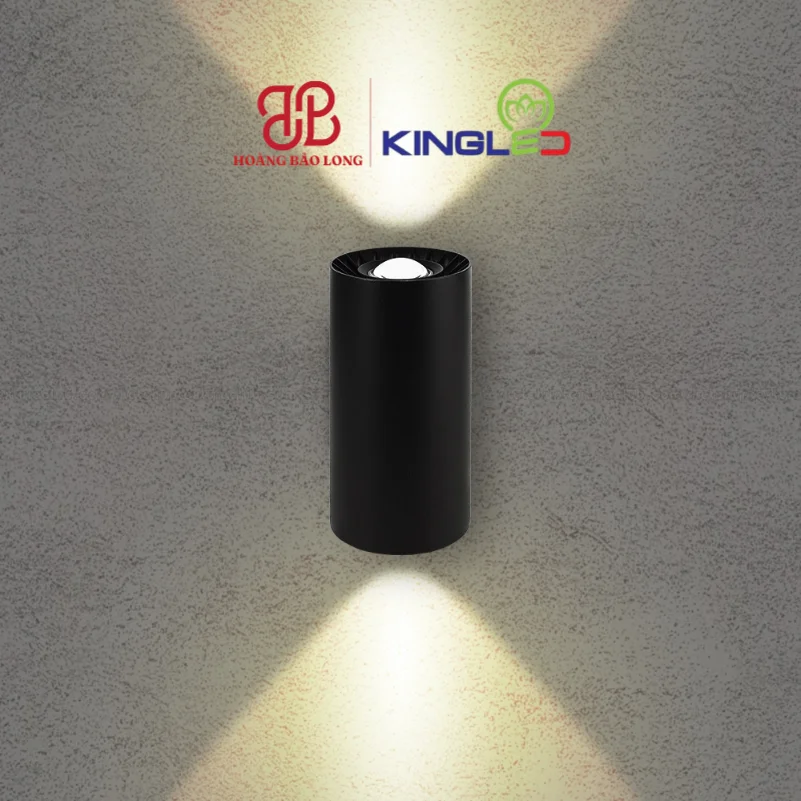 Đèn led gắn tường ngoài trời 2*10W LWA122 KingLed Đèn tường LED hình trụ tròn LWA122 Kingled chiếu rọi 2 đầu lên xuống tạo vệt sáng nghệ thuật, thân nhôm đúc nguyên khối bền đẹp ngoài trời.