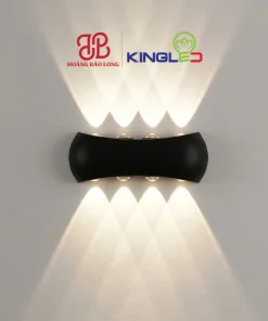 Đèn tường LED trang trí LWA8032-8-BK Kingled vỏ đen hắt 8 mắt tia sáng (4 trên, 4 dưới), hiệu ứng ánh sáng rực rỡ tạo điểm nhấn không gian, chuẩn IP65.