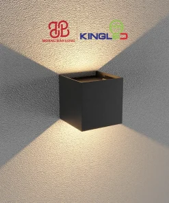 Đèn tường LED trang trí LWA5011-BK Kingled vỏ đen, hắt vệt sáng 2 đầu hình cánh bướm nghệ thuật, chống nước bền bỉ cho hành lang, sân vườn.
