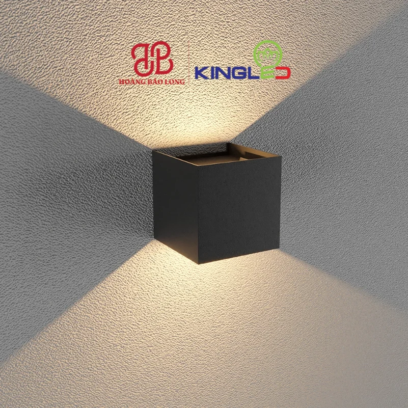 ĐÈN LED GẮN TƯỜNG TRONG NHÀ LWA5011-BK 5W KingLed Đèn tường LED trang trí LWA5011-BK Kingled vỏ đen, hắt vệt sáng 2 đầu hình cánh bướm nghệ thuật, chống nước bền bỉ cho hành lang, sân vườn.
