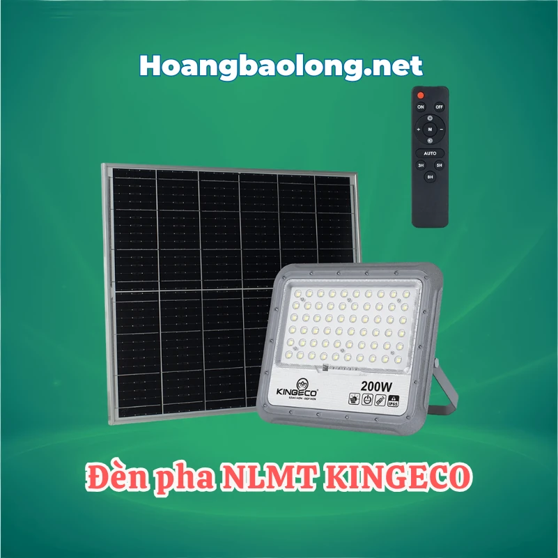 ĐÈN PHA LED KINGECO 10W EC-FLK-10 3000K Hình ảnh đèn pha năng lượng mặt trời KingEco sử dụng pin LiFePO4, tấm pin Monocrystalline và điều khiển từ xa cho các khu vực chiếu sáng ngoài trời.