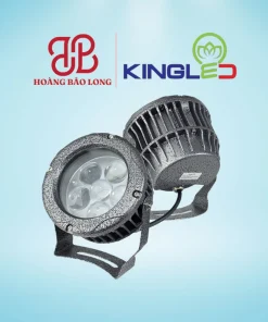 Đèn LED rọi cột ngoài trời DRC04-18-V Kingled 18W ánh sáng vàng, thiết kế chóa rọi gom sáng chiếu xa mặt tiền tòa nhà, biệt thự ngoài trời, chuẩn IP65.