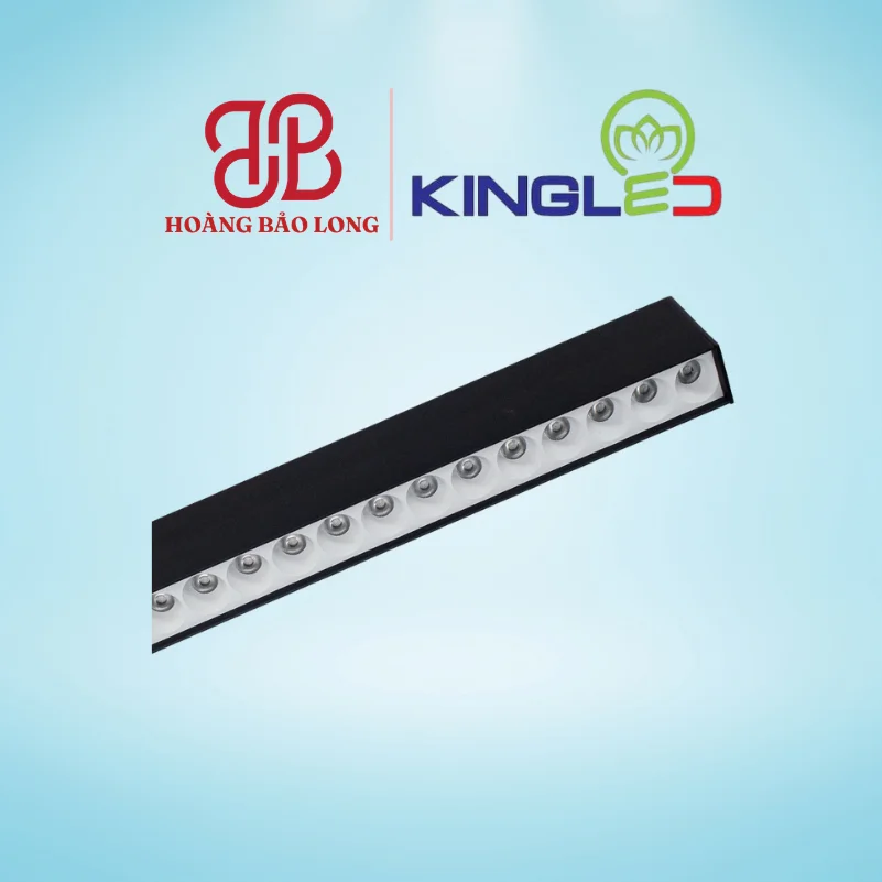 ĐÈN THẢ 40W DTCR-40BR120-V/TT/T-D KingLed Đèn LED thả chiếu rọi DTCR-40BR-120-V/TT/T-D Kingled 40W vỏ đen, chiều dài 1.2m, chỉ số hoàn màu vượt trội CRI>98, chiếu rọi tiêu điểm hiện đại.