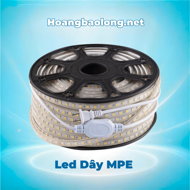 Đèn LED dây MPE thích hợp trang trí trần, tủ kệ, hắt sáng và nhiều không gian nội ngoại thất. Xem mẫu LED dây MPE và thông số sản phẩm.