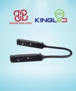 Khớp nối góc vuông dẫn điện RNC-KNG-M-D Kingled màu đen, phụ kiện truyền dẫn nguồn DC 48V tại vị trí góc vuông chữ L của hệ thanh ray.