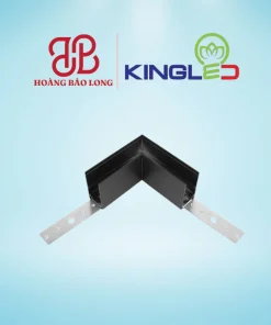 Khớp nối góc vuông L ray âm trần RNC-KNG-A-D Kingled màu đen, hỗ trợ thi công tạo khung ray nam châm âm trần góc 90 độ thẩm mỹ.