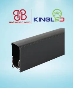 Thanh ray nam châm lắp nổi hoặc thả trần RNC-RAYN-1-D Kingled dài 1m màu đen, kiểu dáng hộp chữ nhật vuông vắn, sơn tĩnh điện cao cấp.