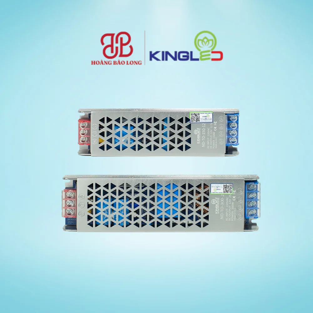 Bộ Nguồn LED 200W 24V ND-TO-200-24 KingLED Bộ nguồn LED KingLED ND-TO-200-24 công suất 200W, đầu vào 110-220VAC, đầu ra 24V/8,3A, phù hợp LED dán và tải LED điện áp thấp đúng thông số.