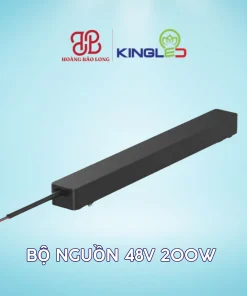 Bộ nguồn 48V 200W KingLED RNCM-N200-48V, kích thước 225 x 26 x 24 mm, cấp nguồn 48V cho hệ ray nam châm có tải phù hợp. Dùng cho hệ ray nam châm RNCM KingLED.