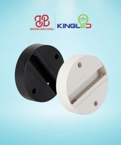 Phụ kiện đế ngồi KingLED DN-T, màu trắng, dùng lắp đèn rọi tại vị trí cấp điện cố định, giúp hoàn thiện hệ chiếu sáng gọn và đồng bộ.