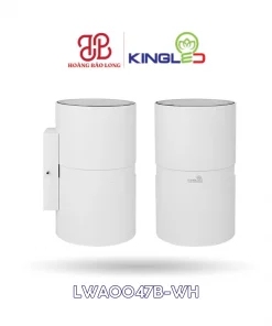 Đèn gắn tường ngoài trời KingLED LWA0047B-WH 2 x 10W, ánh sáng 3000K, CRI >86, IP65, phù hợp mặt tiền, ban công, hiên nhà và tường sân vườn.