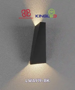 Đèn gắn tường ngoài trời KingLED LWA919-BK 2 x 5W, ánh sáng 3000K, CRI >86, IP65, phù hợp mặt tiền, ban công, hiên nhà và tường sân vườn.
