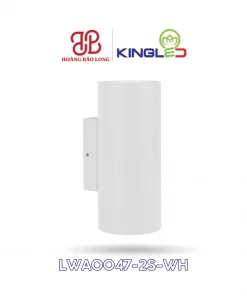 Đèn gắn tường ngoài trời KingLED LWA0047-2S-WH 2 x 6W, ánh sáng 3000K, CRI >86, IP65, phù hợp mặt tiền, ban công, hiên nhà và tường sân vườn.